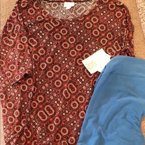 LulaRoe top and leggings set